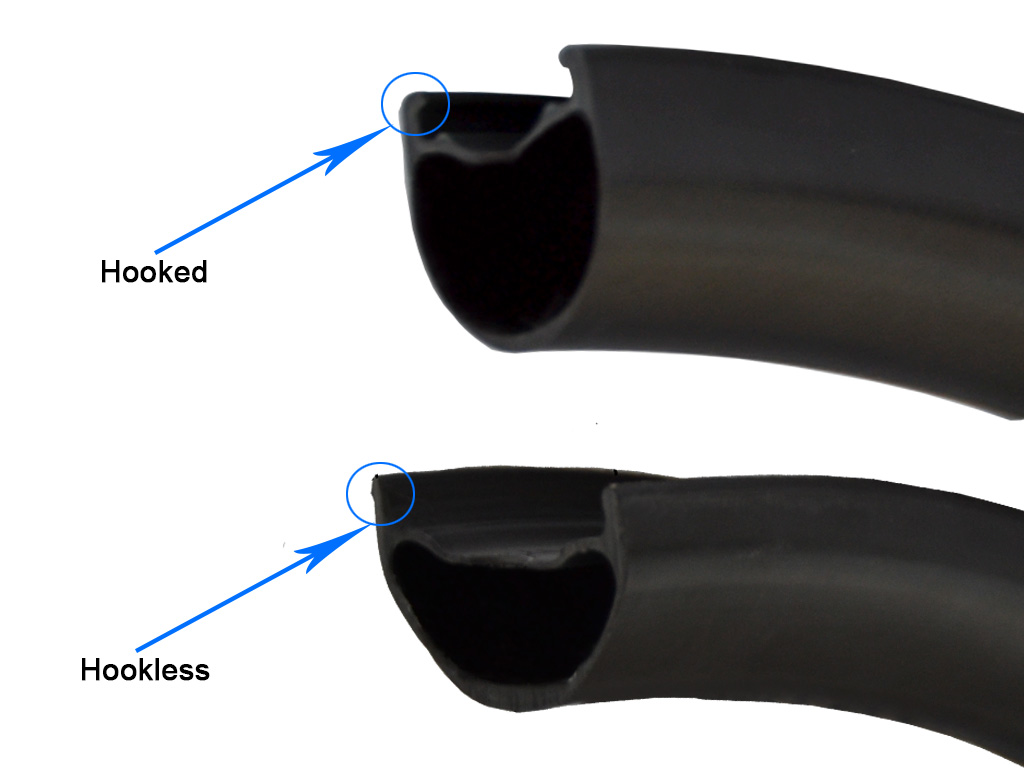 hooked and hookless rims